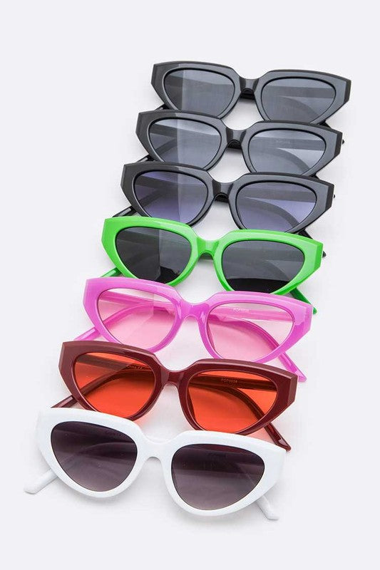 Mix Color Retro Cat Eye Sunglasses Set