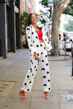 Load image into Gallery viewer, Polka Dot White and Black Suit
