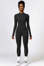 Load image into Gallery viewer, Half Zip Long Sleeve Active Jumpsuit
