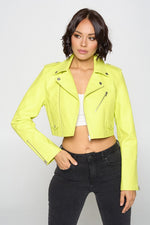 Load image into Gallery viewer, Vivid - Neon Faux Leather Jackets
