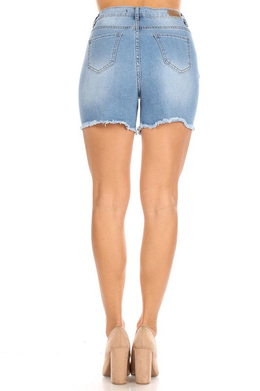 Ripped Jeans Short - Denim