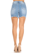 Load image into Gallery viewer, Ripped Jeans Short - Denim
