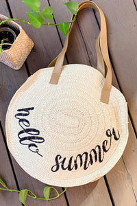 Hello Summer Beach Bag - Natural Colored Bag