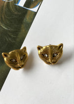 Load image into Gallery viewer, Retro style golden color animal stud earring
