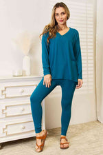 Load image into Gallery viewer, Zenana Lazy Days Full Size Long Sleeve Top and Leggings Set
