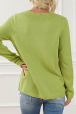 Load image into Gallery viewer, Asymmetrical Neck buttoned Long Sleeve Sweater
