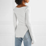 Load image into Gallery viewer, Sweetheart Neck Long Sleeve Knit Top
