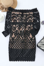 Load image into Gallery viewer, Off-Shoulder Long Sleeve Lace Dress
