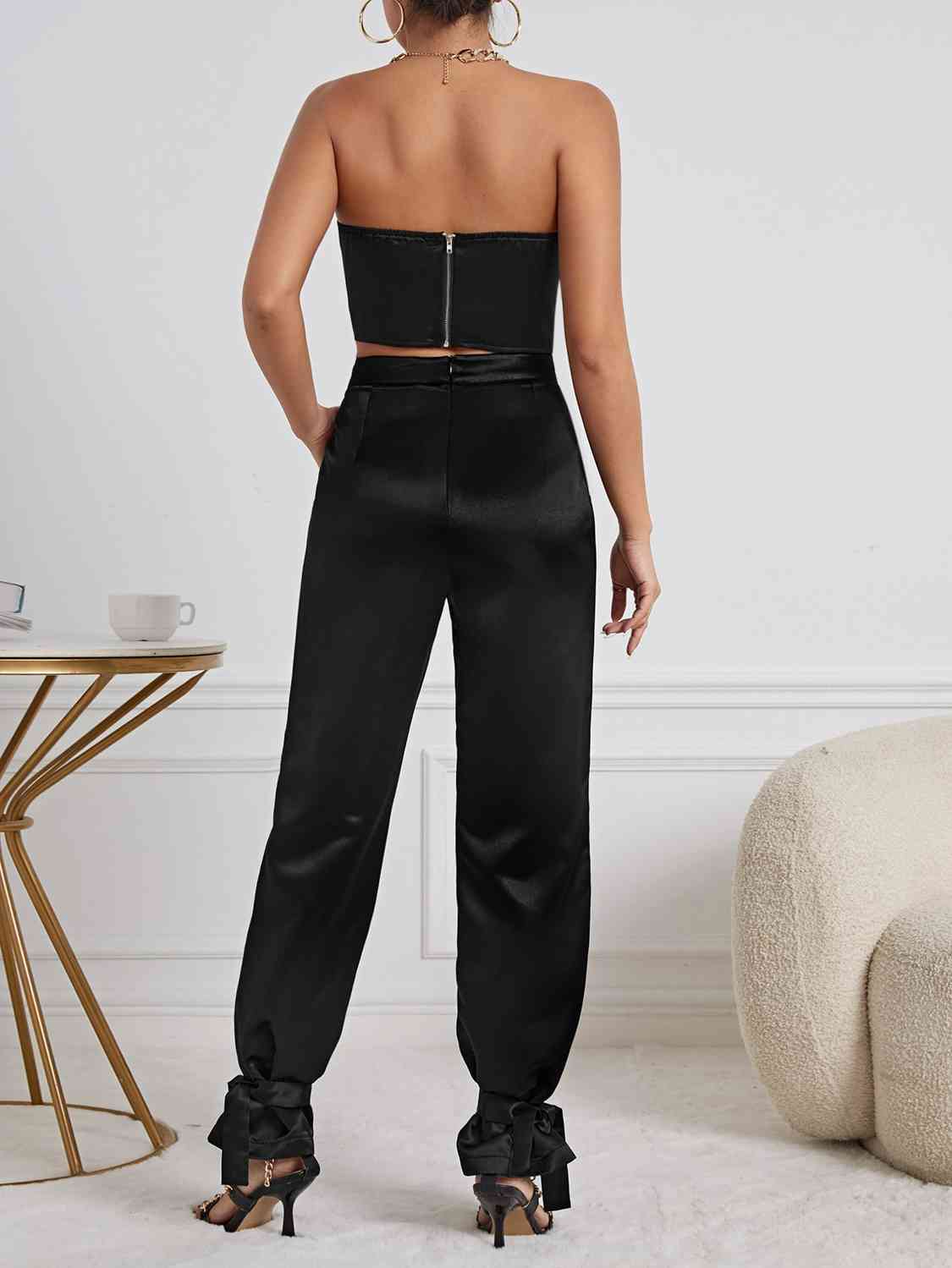 Knot Detail Tube Top and Pants Set