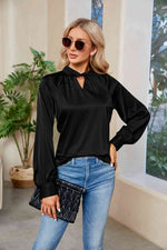Load image into Gallery viewer, Cutout Mock Neck Long Sleeve Top

