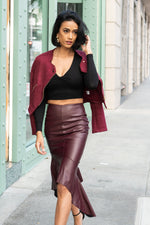 Load image into Gallery viewer, Cabernet - Wine Faux Suede Jacket
