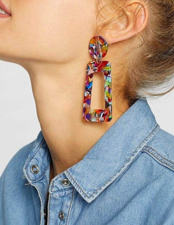 Kaleidoscopic - Multi Colored Rainbow Earrings