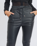 Load image into Gallery viewer, Janet - Faux Leather Joggers Pants
