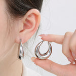 Load image into Gallery viewer, Stainless Steel Hinged Hoop Earrings
