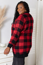 Load image into Gallery viewer, Heimish Full Size Plaid Open Front Cardigan with Pockets
