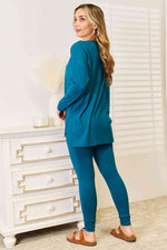 Load image into Gallery viewer, Zenana Lazy Days Full Size Long Sleeve Top and Leggings Set
