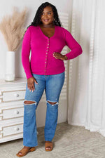 Load image into Gallery viewer, Zenana Full Size V-Neck Long Sleeve Cardigan
