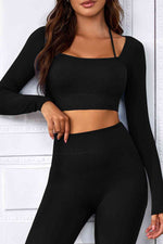 Load image into Gallery viewer, Long Sleeve Cropped Sports Top
